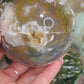 Moss agate druzy sphere